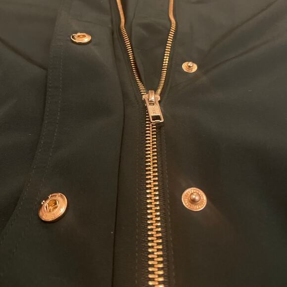 LOFT Hooded Raincoat Jacket Green | Gold Hardware, Minimalist Fall, M $130 NWT - Picture 7 of 8